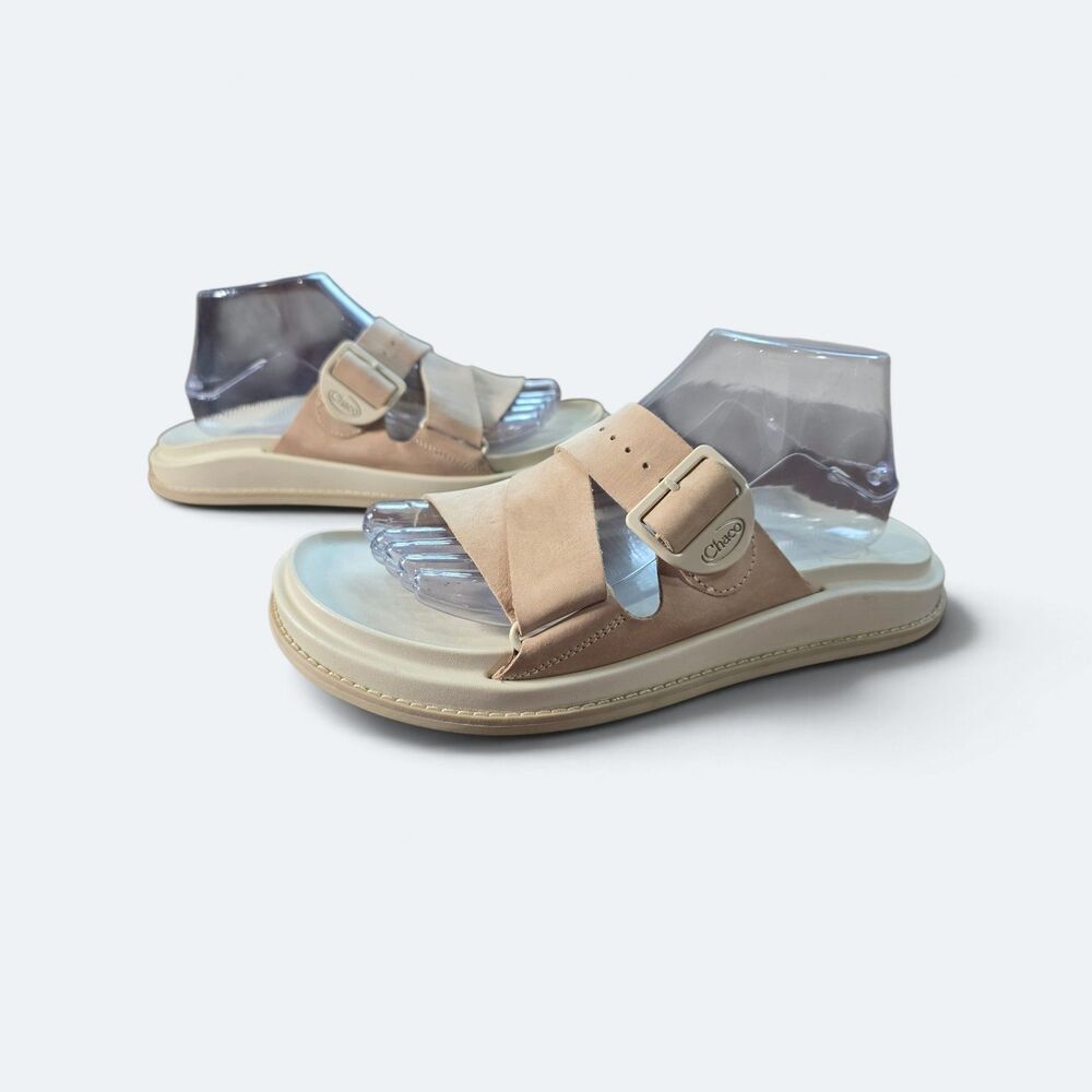 Chaco Townes Slide Leather Sandals Angora Cream Beige Women’s Size 9